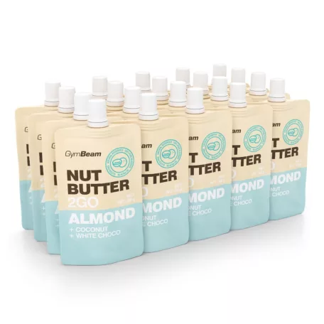 Nut Butter 2GO - Mandulavaj kókusszal és fehér csokival - 20 x 80 g - GymBeam