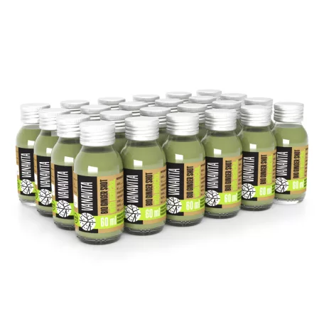 BIO Gyömbér shot matchával - 24 x 60 ml - ízesítetlen - VanaVita - GymBeam