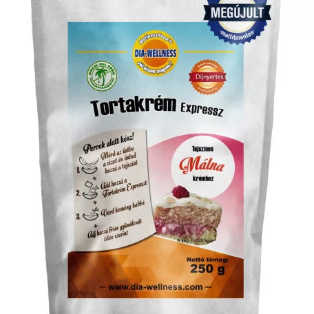 Maltit mentes Dia-wellness Tortakrém Express Málna ízű