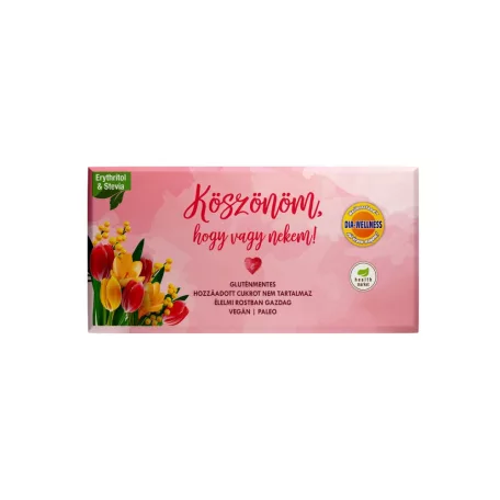 Dia-wellness Kókusztejes fehércsokoládé ribizlivel 80 g