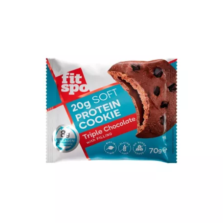 FITSPO Protein Collagen Cookie Triple Chocolate 1 karton (70gx10db)