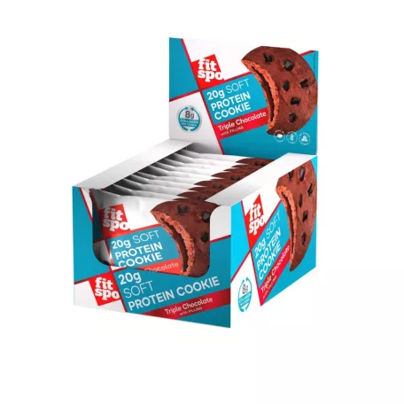 FITSPO Protein Collagen Cookie Triple Chocolate 1 karton (70gx10db)