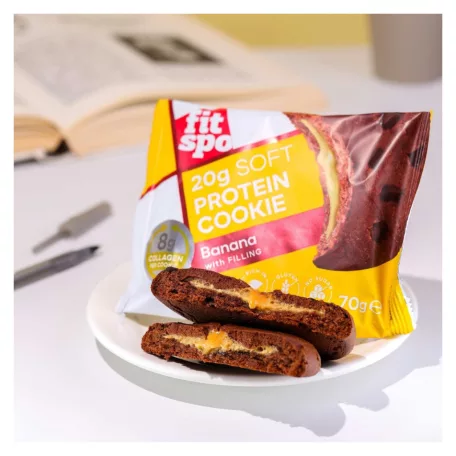 FITSPO Protein Collagen Cookie Banana 1 karton (70gx10db)