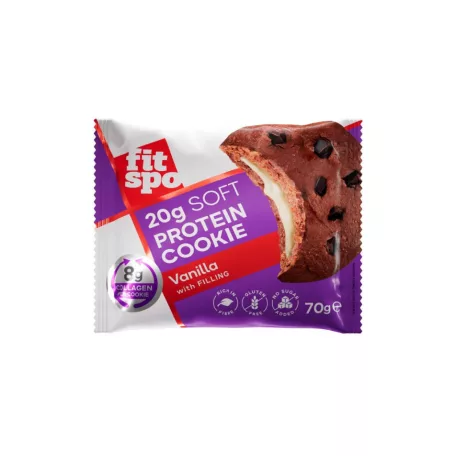 FITSPO Protein Collagen Cookie Vanilla 1 karton (70gx10db)