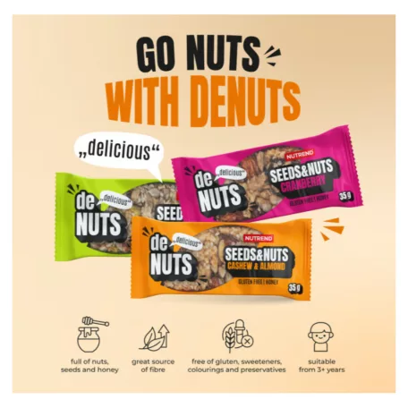 NUTREND DeNuts Seeds+Nuts Cashew+Almond 1 karton (35gx42db)