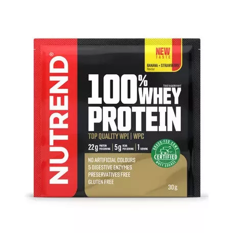 NUTREND 100% Whey Protein Banana+Strawberry 1 karton (30gx10db)