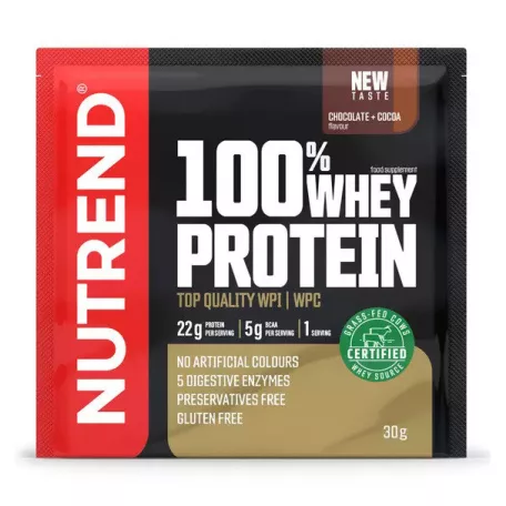 NUTREND 100% Whey Protein Chocolate+Cocoa 1 karton (30gx10db)