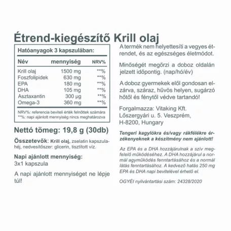Vitaking VitaKrill 500mg 30 gélkapszula