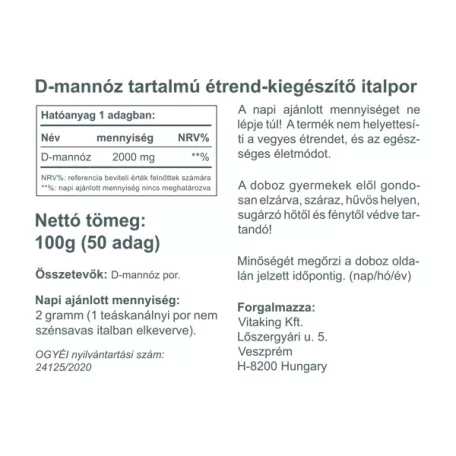 Vitaking D-Mannose por 100g