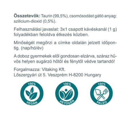 Vitaking Taurin por - Natúr 300g