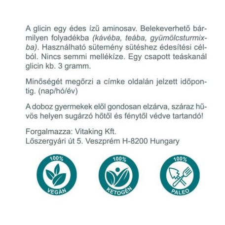 Vitaking Glicin por - Natúr 400g