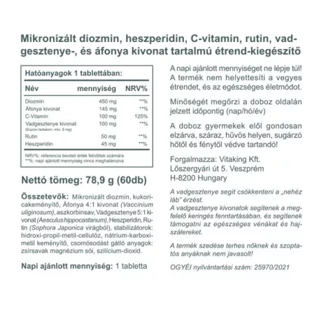 Vitaking Vadgesztenye komplex 60 tabletta