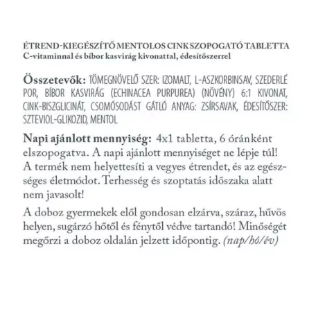 Vitaking Cink Immuno 30 szopogató tabletta