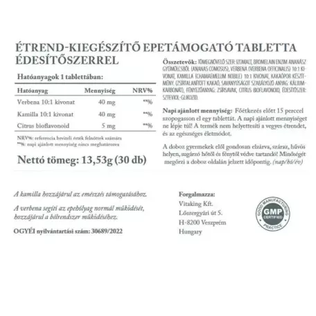 Vitaking Epetámogató Gyógynövény Komplex 30 tabletta