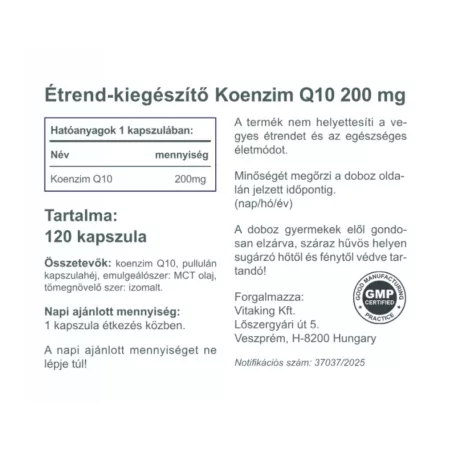 Vitaking Q10 200mg 120 kapszula