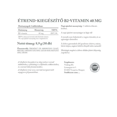 Vitaking B2 Riboflavin 40mg 30 kapszula