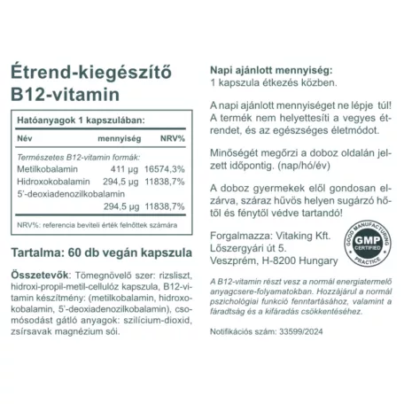 Vitaking B12-vitamin 1000mcg 60 kapszula