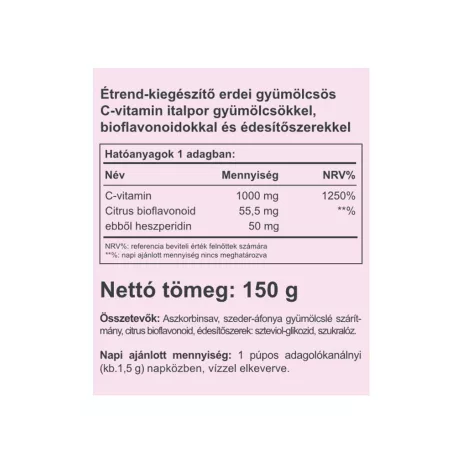 Vitaking Instant Supreme C-vitamin 150g Szeder íz