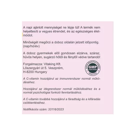 Vitaking Instant Supreme C-vitamin 150g Szeder íz
