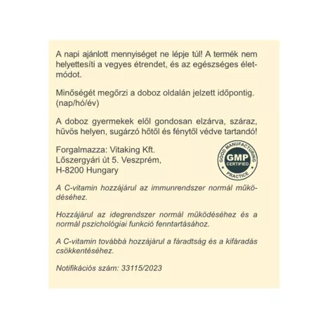 Vitaking Instant Supreme C-vitamin 150g Citrom íz