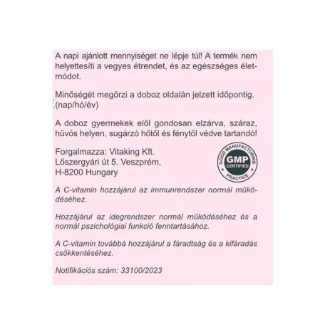 Vitaking Instant Supreme C-vitamin 150g Sárkánygyümölcs íz