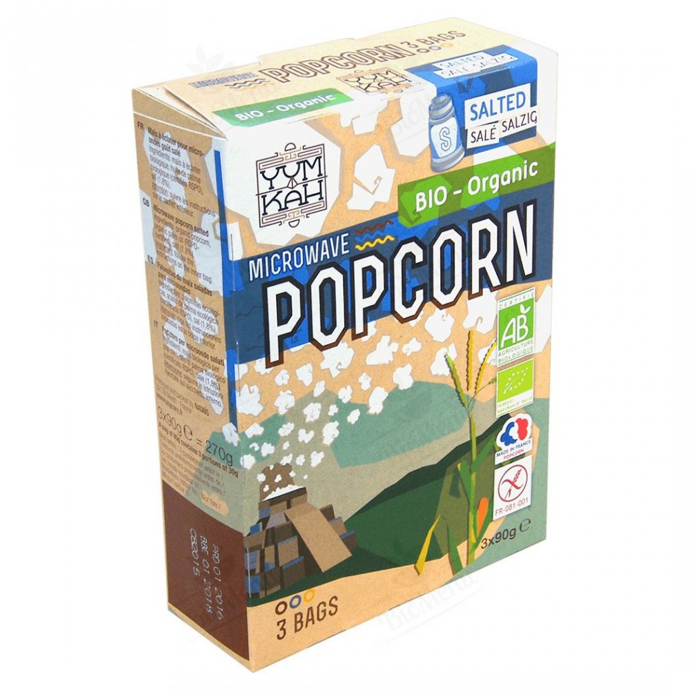 Yum Kah BIO Micro Popcorn sós 3 x 90g Yum Kah BIO Micro Popcorn sós 3 x 90g